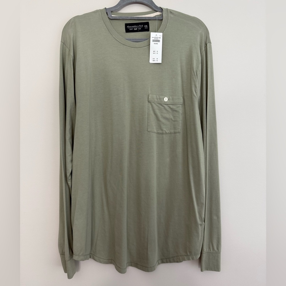 Abercrombie & Fitch Men's Sage Long Sleeve Tee Soft A&F Tee Men’s XXL